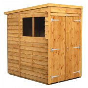 Power 4x6 Pent Garden Shed Overlap - Double Door